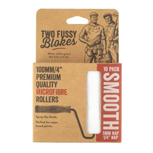 Smooth Microfibre Mini 4" Paint Roller Sleeve - 10 pack - Two Fussy Blokes