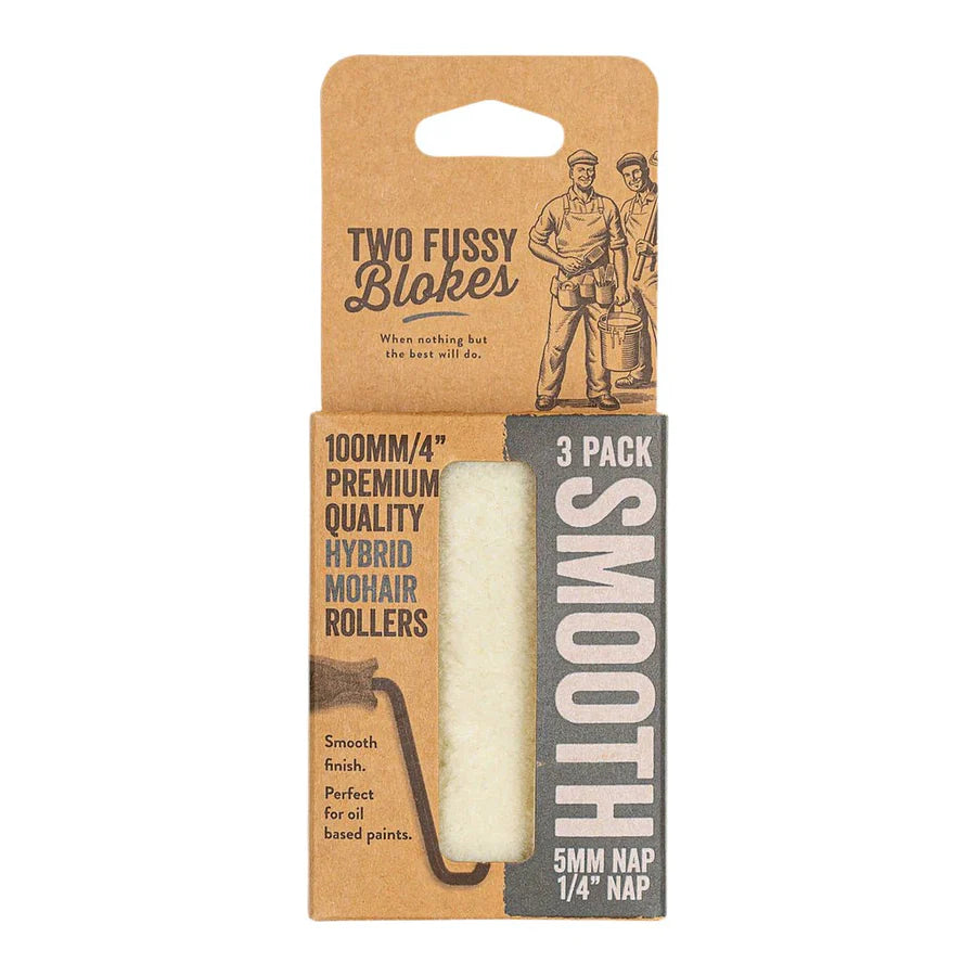 Hybrid Mohair (Solvent) Mini 4" Paint Roller Sleeve - 3 pack - Two Fussy Blokes