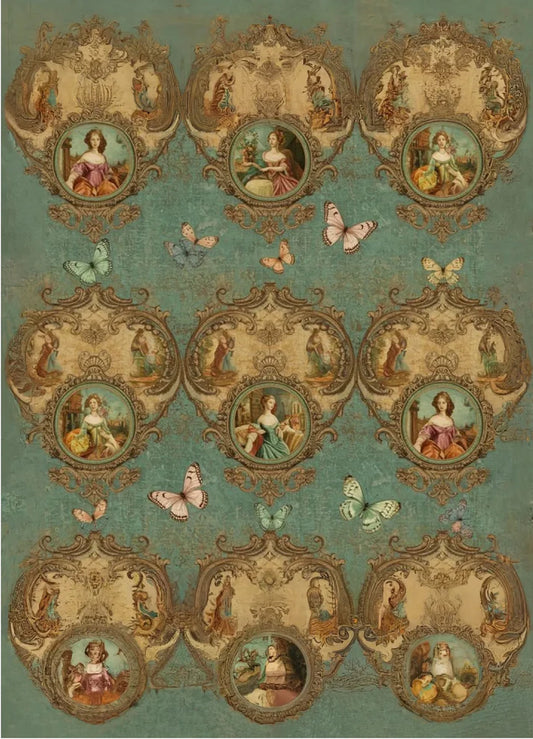 Versailles on Repeat Decoupage Paper - MINT by Michelle LIMITED EDITION