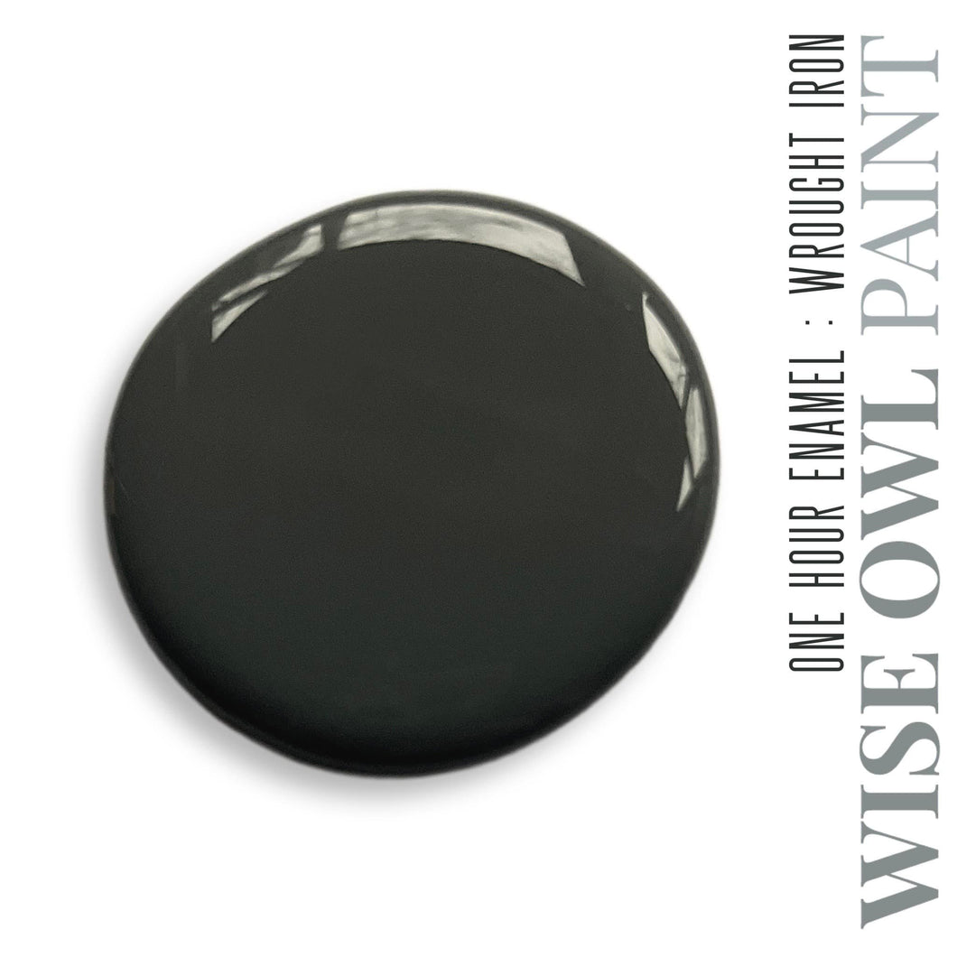 Wise Owl One Hour Enamel Paint - WROUGHT IRON | Warm Black Kitchen Cabinet & Furniture Paint
