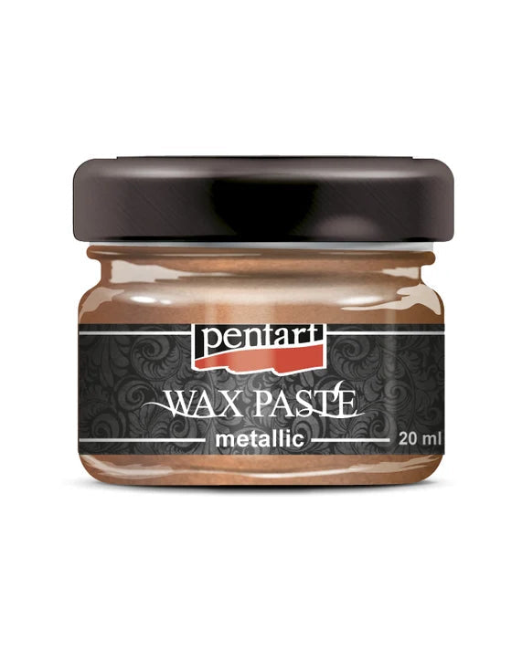 A 20 ml glass jar of Pentart Wax Paste metallic in bronze brass. 