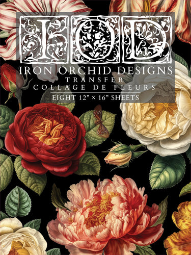 Collage De Fleurs IOD Transfer - Iron Orchid Designs