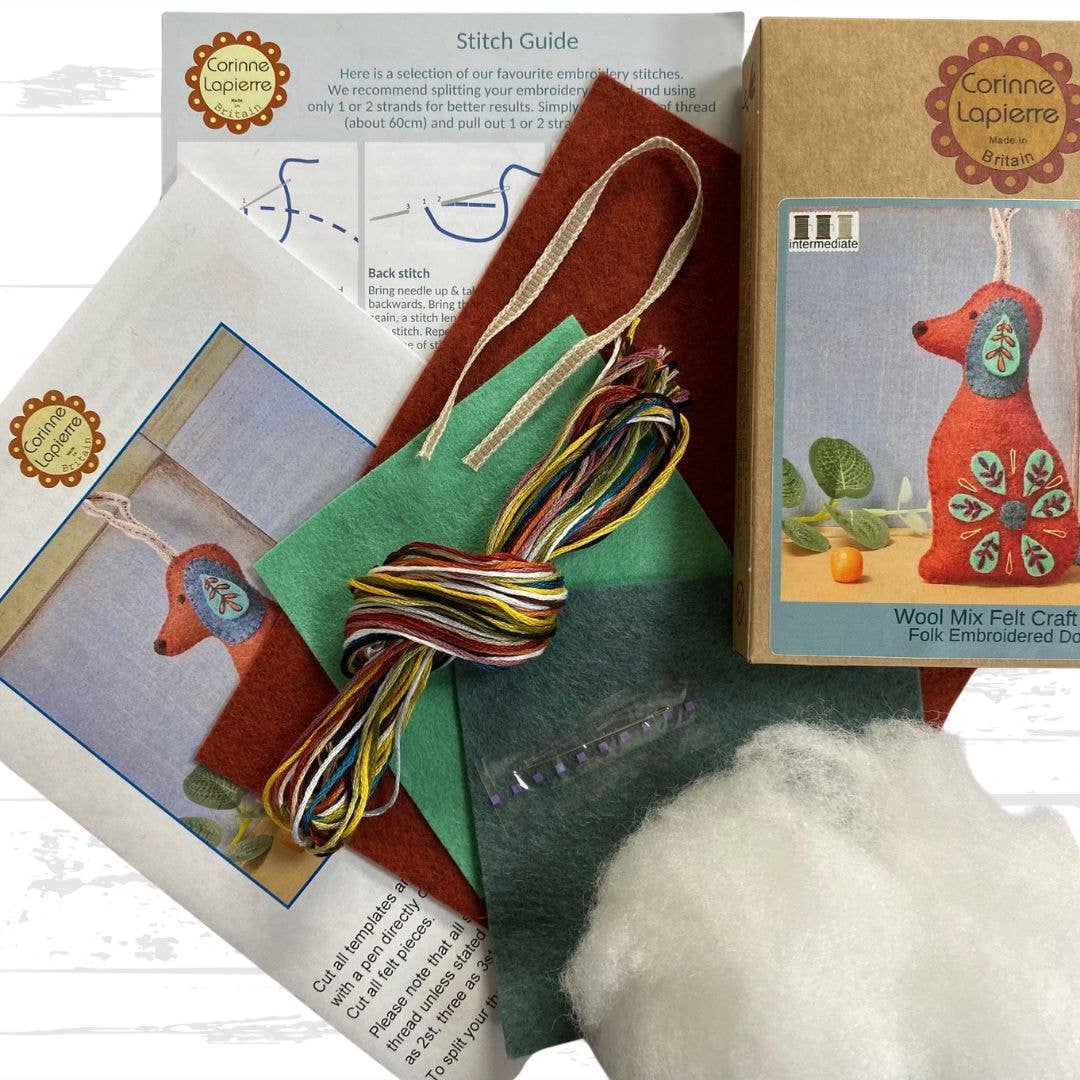 Folk Dog Felt Craft Mini Kit - Corinne Lapierre