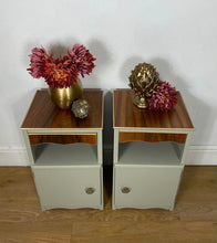 Load image into Gallery viewer, Eucalyptus, Gold and Walnut Bedsides