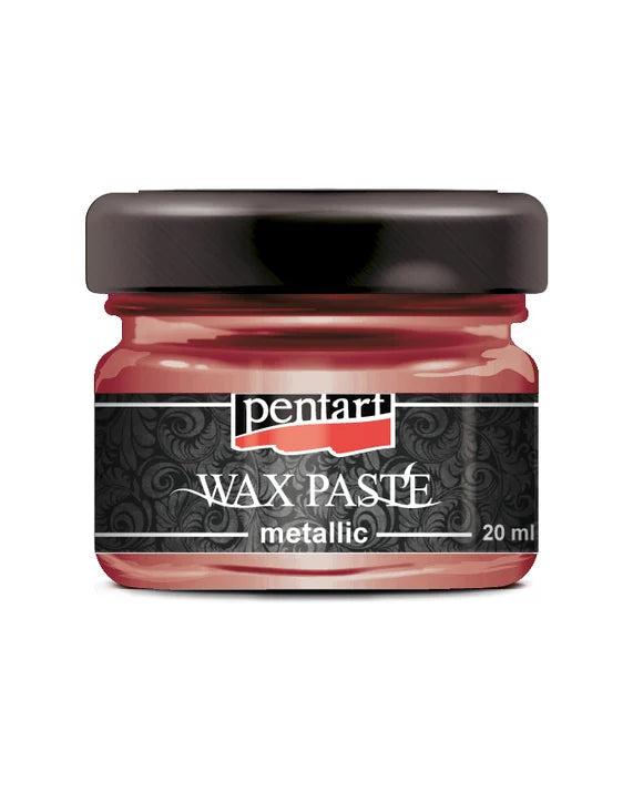 A 20 ml jar of Penfari Wax Paste metallic in fire gold featuring a black lid and a black label with the brand logo.