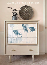 Load image into Gallery viewer, Blue Fish Decoupage Paper, MINT by Michelle Decoupage Paper for Furniture
