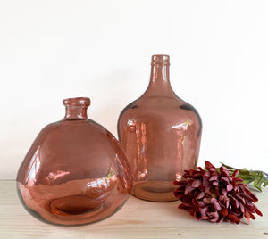 Blush Pink Blown Glass Vase - 100% Recycled Glass