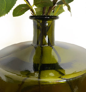 Chunky Bottle Green Vase - 100% Recycled Glass