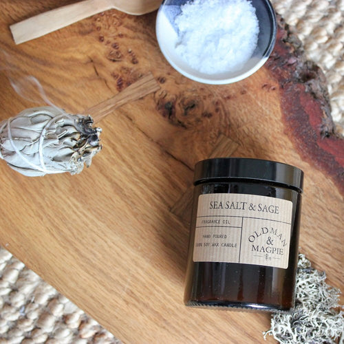 Sea Salt and Sage Candle, Soy Wax Candle Made In Lancashire