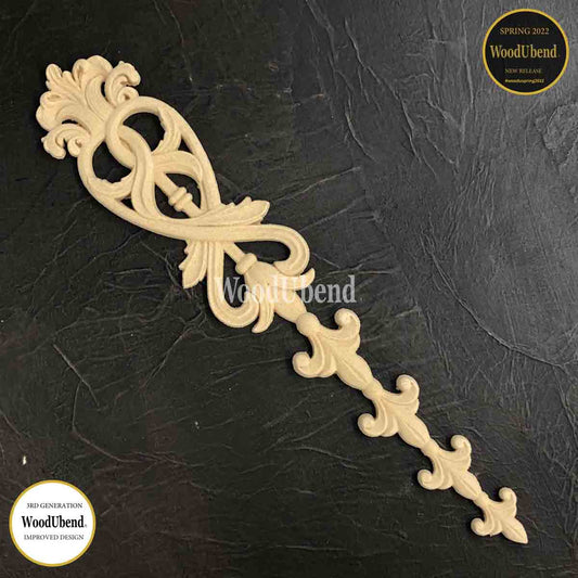 Appliques Scroll and Floral Drop WUB2144 - WoodUbend Mouldings