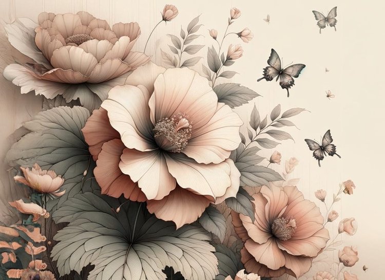 Peach Petals Decoupage Paper, MINT By Michelle Decoupage Papers for Furniture