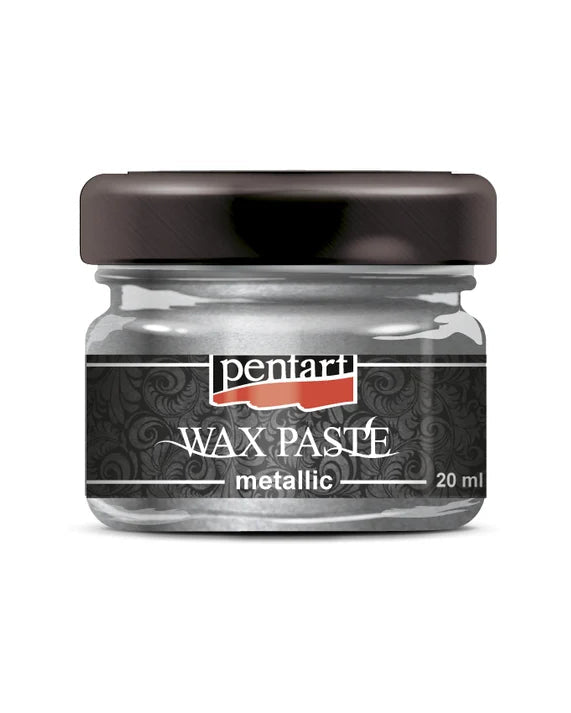 A 20 ml glass jar of Penart Wax Paste metallic in silver