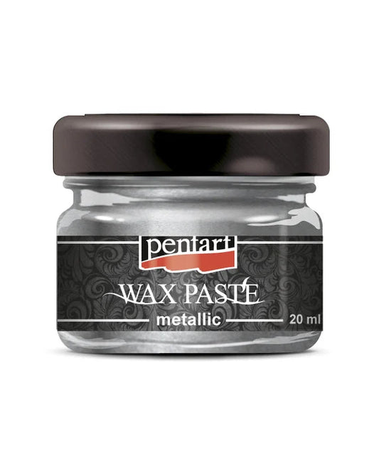 A 20 ml glass jar of Penart Wax Paste metallic in silver