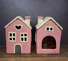 Load image into Gallery viewer, Pink Heart Tealight House - Village Pottery