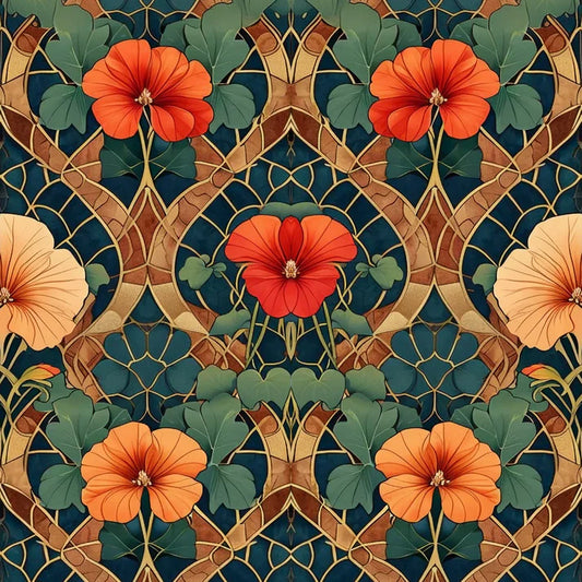 Stained Glass Blossoms - MINT By Michelle Decoupage Papers for Furniture