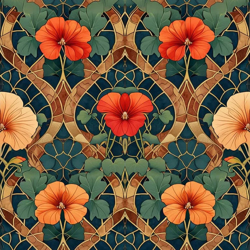 Stained Glass Blossoms - MINT By Michelle Decoupage Papers for Furniture