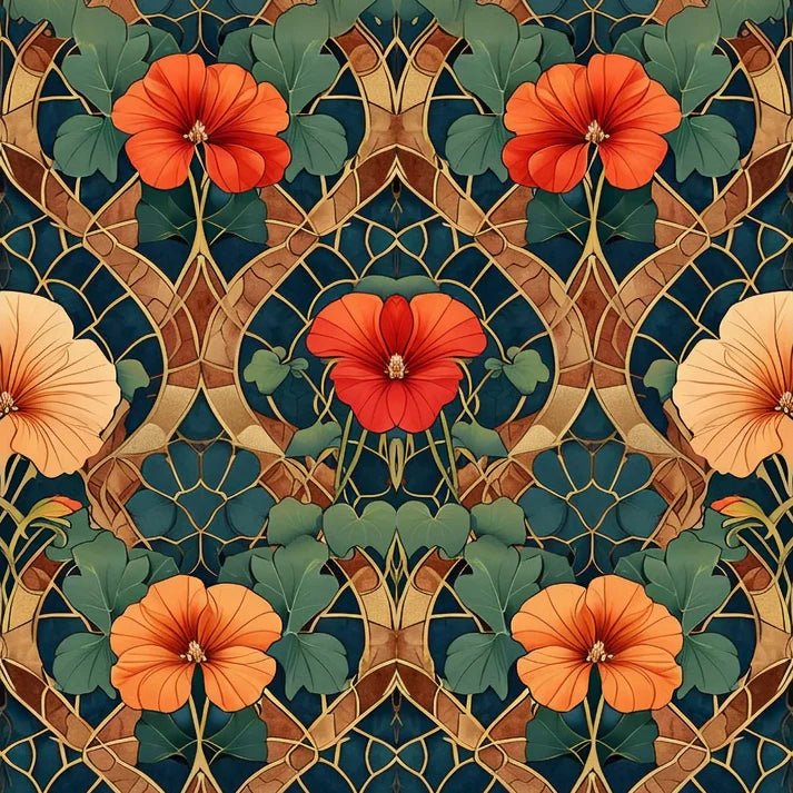 Stained Glass Blossoms - MINT By Michelle Decoupage Papers for Furniture