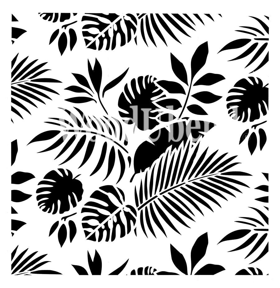Tropical Leaves Stencil | 50cms x 50cms | Posh Chalk