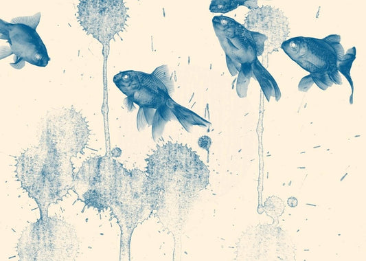 Blue Fish Decoupage Paper, MINT by Michelle Decoupage Paper for Furniture