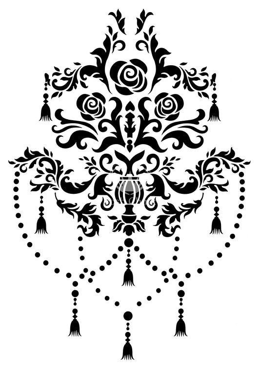 Posh Chandelier Stencil | 35cms x 50cms | Posh Chalk