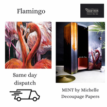 Load image into Gallery viewer, Flamingo Decoupage Paper, MINT by Michelle Decoupage Paper for Furniture