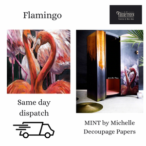 Flamingo Decoupage Paper, MINT by Michelle Decoupage Paper for Furniture