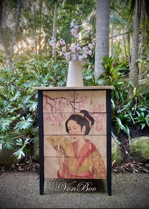 Geisha Decoupage Paper, MINT by Michelle Decoupage Paper for Furniture