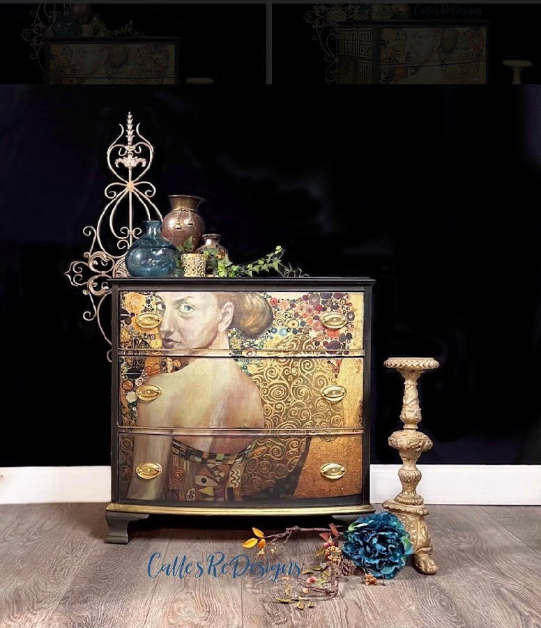 Beautiful Gold Lady Decoupage Paper, MINT By Michelle , Decoupage Papers for Furniture