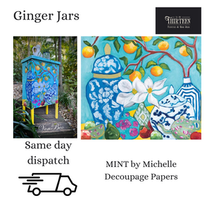 Ginger Jars Decoupage Paper, MINT by Michelle Decoupage Paper for Furniture