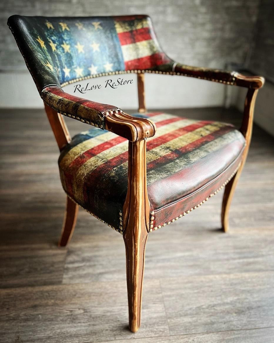 Stars and Stripes Decoupage Paper, MINT by Michelle Decoupage Paper for Furniture