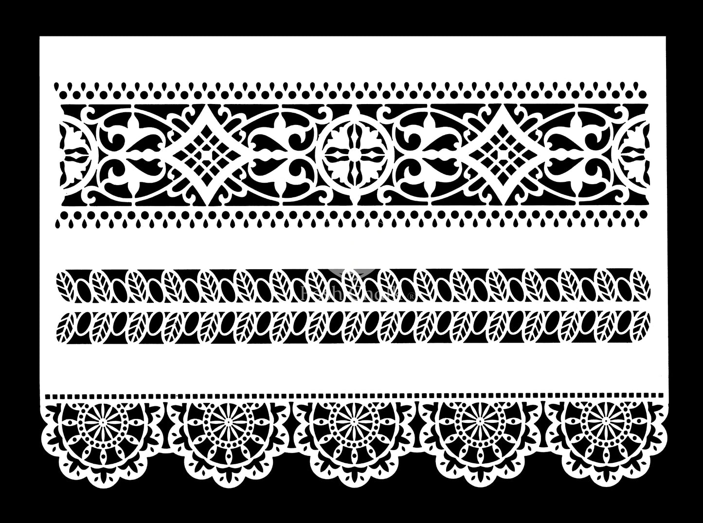 Lace Border Stencil | 25cms x 35cms | Posh Chalk