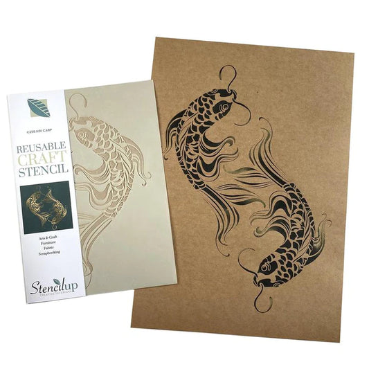 Koi Carp Stencil, Furniture Stencil, Fish Stencil, Craft Stencil, Wall Stencil 