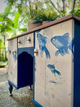 Load image into Gallery viewer, Blue Fish Decoupage Paper, MINT by Michelle Decoupage Paper for Furniture