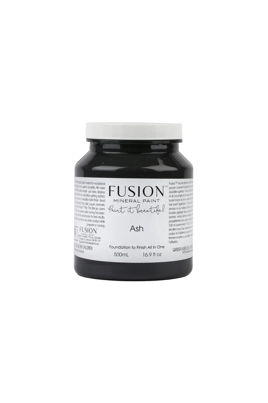 Ash - Fusion Mineral Paint, Dark Grey Mineral Paint, Furniture Paint, Charcoal Matte Paint