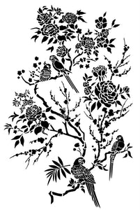 Oriental Garden Stencil | 35cms x 50cms | Posh Chalk