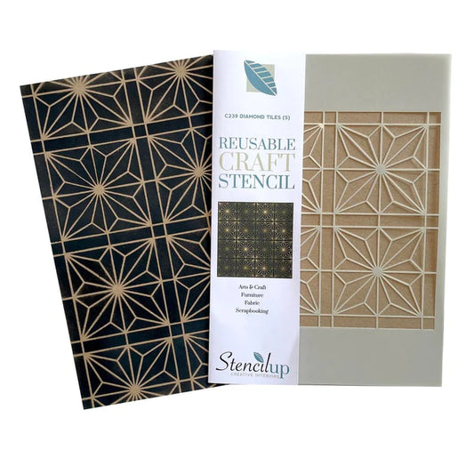 Diamond Tiles Stencil - Stencil Up