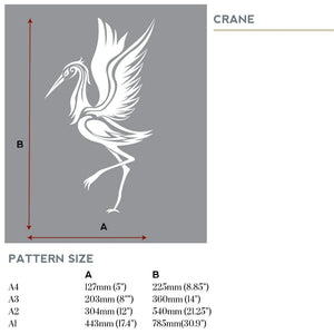 Crane Stencil, Furniture Stencil, Made By Murphy Lotus Collection
