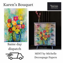 Load image into Gallery viewer, Karen’s Technicolour Bouquet, Decoupage Paper, MINT By Michelle, Decoupage Papers for Furniture