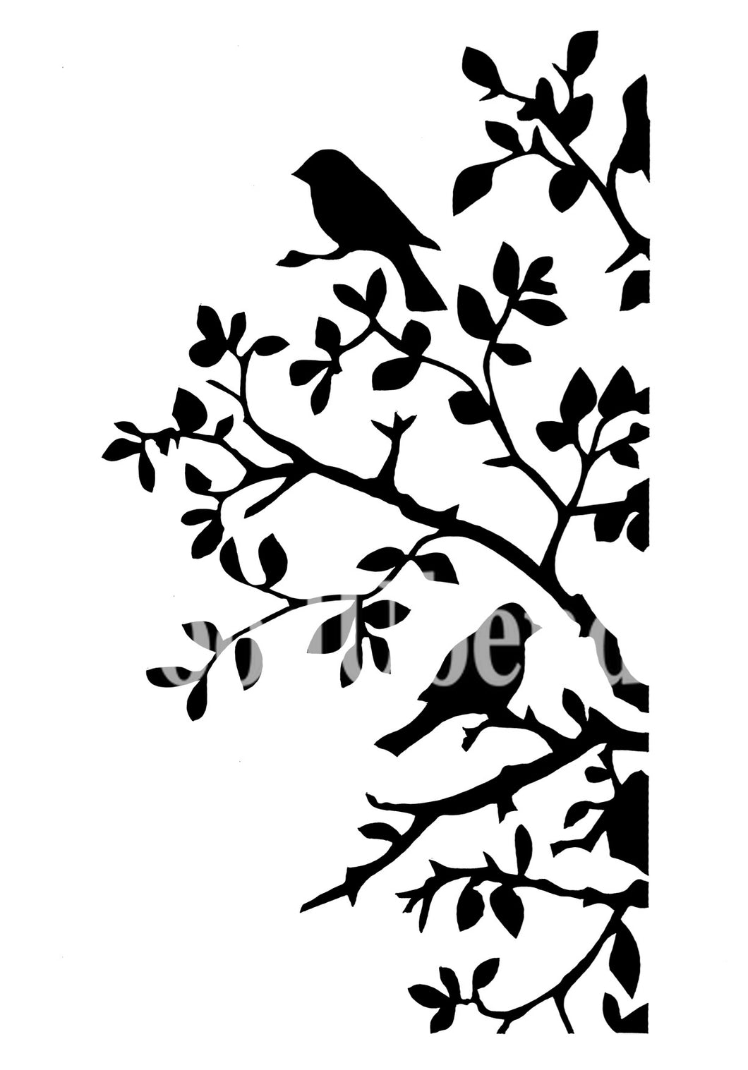 Posh Birds and Bendy Branches Stencil | 21cms x 30cms | Posh Chalk