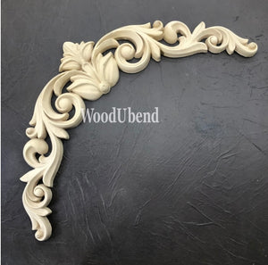 Scroll Swag Pediment | WoodUbend 6060 | 21cms x 10cms | Pack of Two