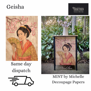 Geisha Decoupage Paper, MINT by Michelle Decoupage Paper for Furniture