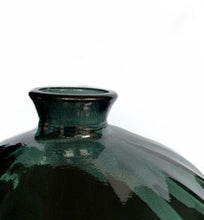Load image into Gallery viewer, Prussian Blue Fluted Vase - 100% Recycled Glass