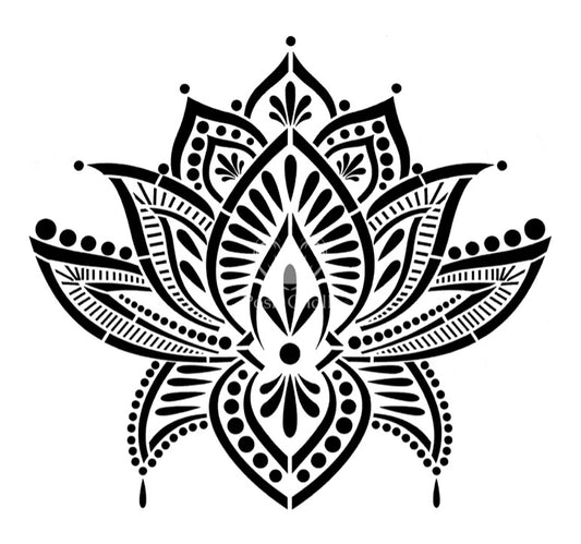 Lotus Blossom Stencil | 25cms x 25cms | Posh Chalk