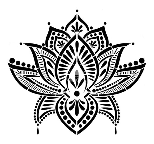Lotus Blossom Stencil | 25cms x 25cms | Posh Chalk