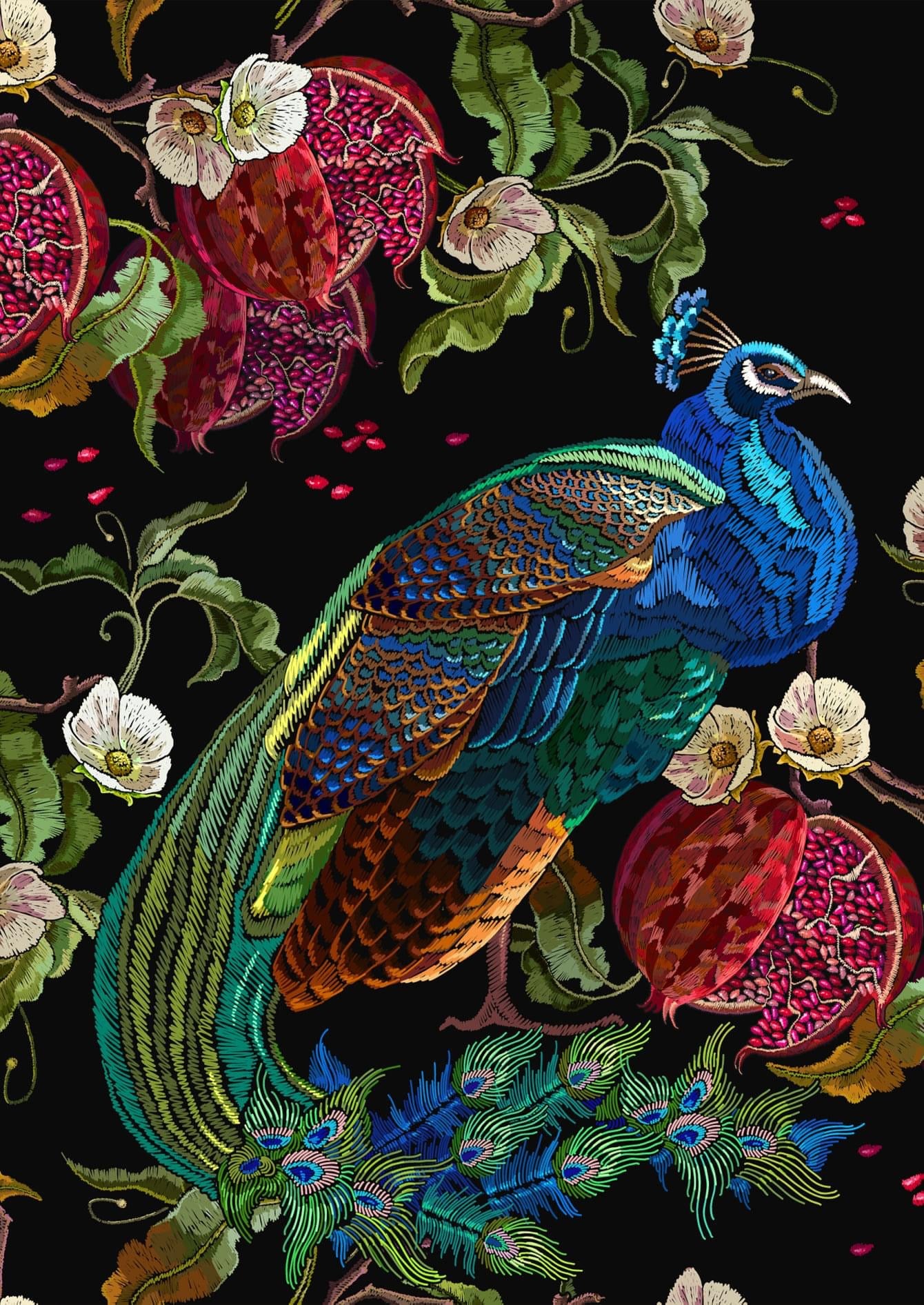 Peacock REVERSED - MINT by Michelle Decoupage Paper