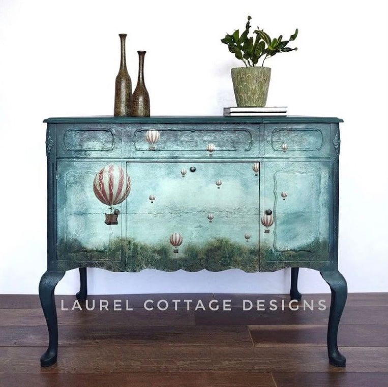 Balloons Decoupage Paper, MINT by Michelle Decoupage Paper for Furniture