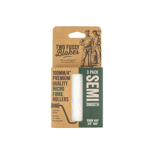 Semi-Smooth Microfibre Mini 4" Paint Roller Sleeve - 3 pack - Two Fussy Blokes